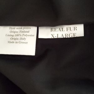 Women Black Mink 3/4 quarter length